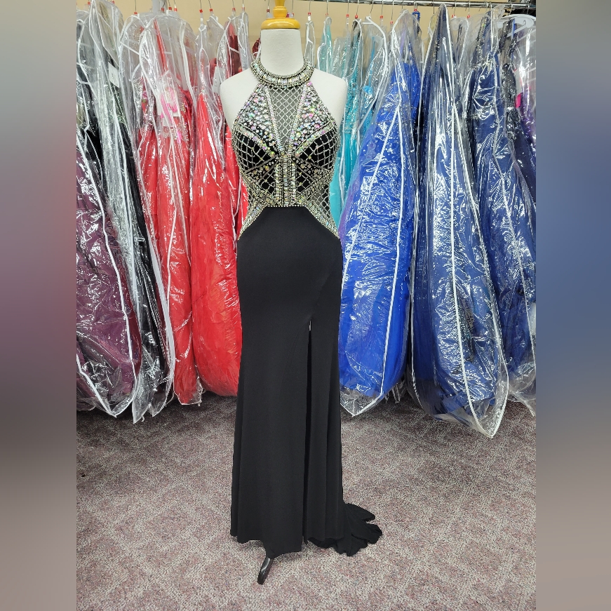 Rachel Allan Black 0 Prom Dress